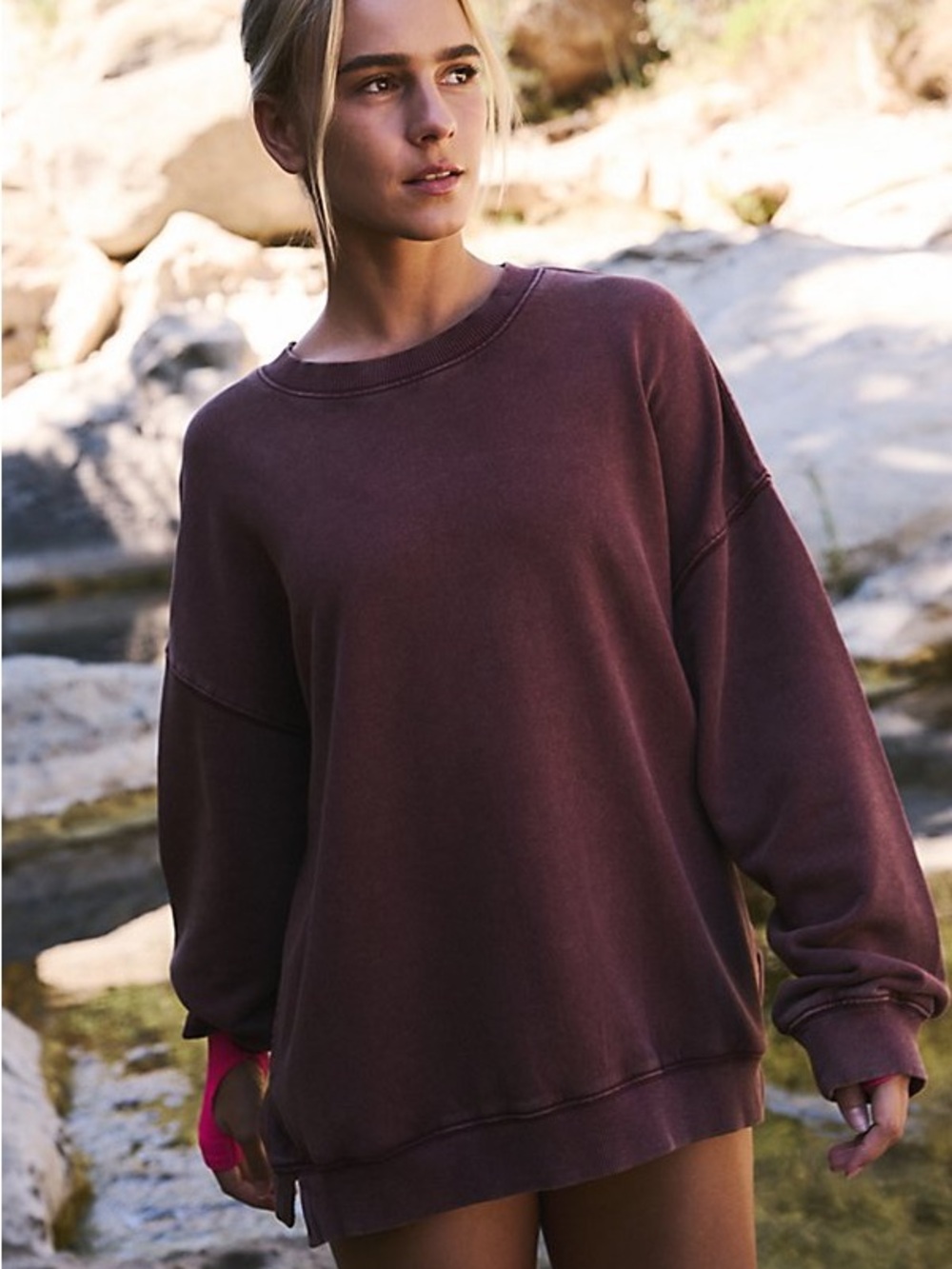 FP Movement All Star Solid Pullover - XS, Oxblood